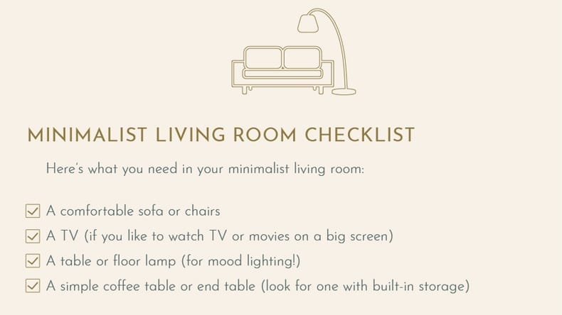 Minimalist living room essentials