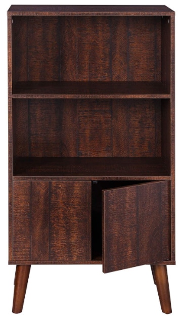 VASAGLE 2-Tier Bookshelf With Storage Cabinet