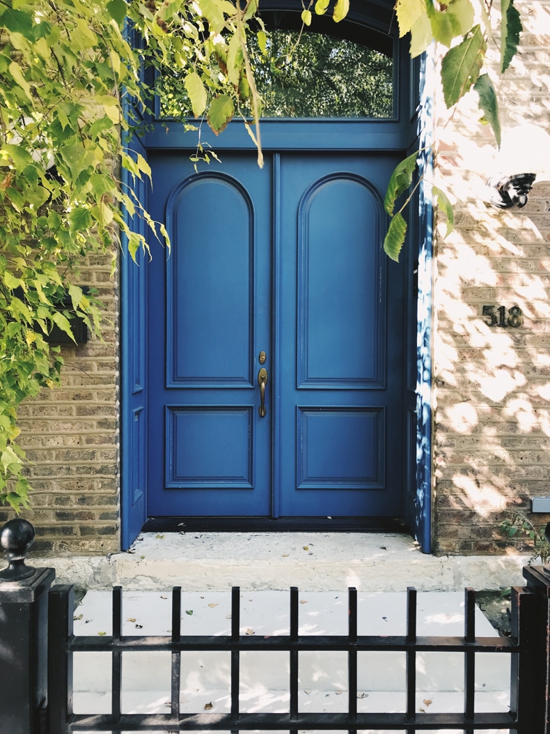front door paint colors for brick homes blue color