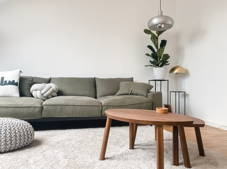 scandinavian boho living room low lying furniture