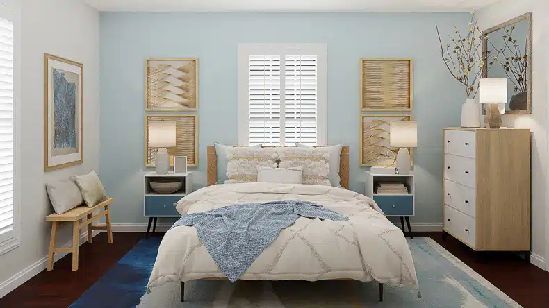 blue romantic bedroom idea