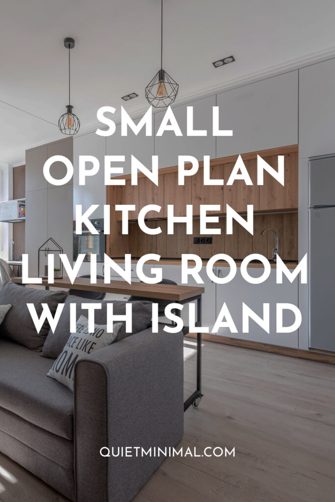 small open plan kitchen living room with island