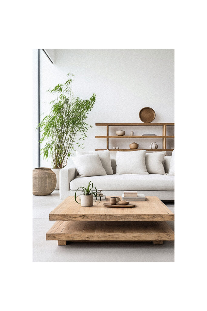 A white living room with modern furniture.