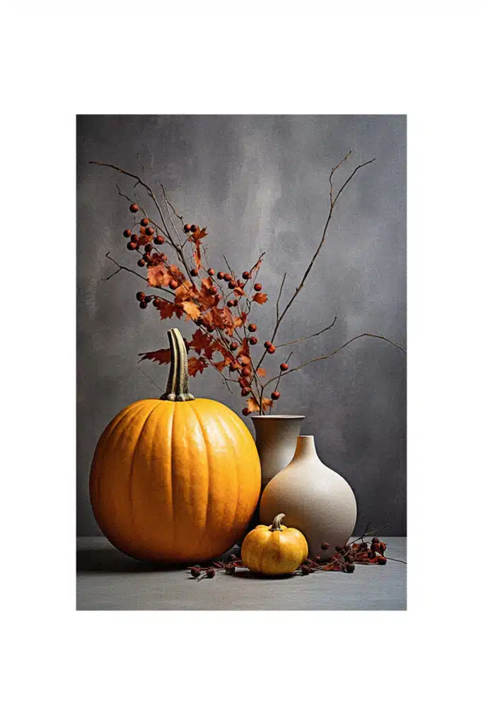 Keywords: autumn, decorating ideas

Description: A pumpkin sits on a table, providing autumn decorating ideas.