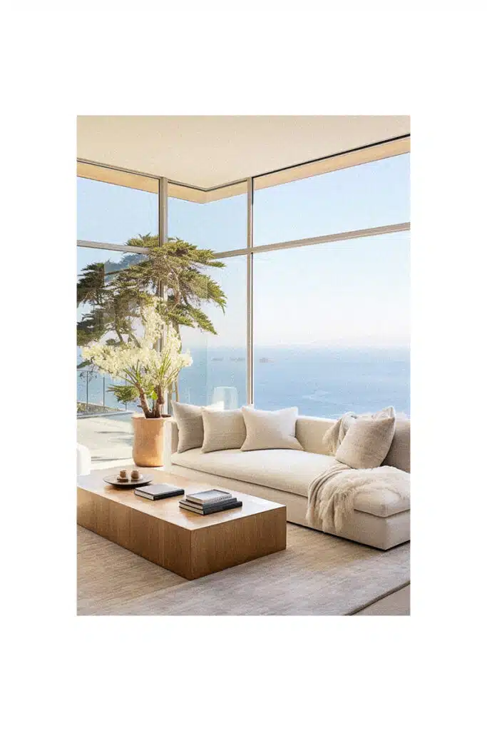 Coastal Living Room with Ocean Views