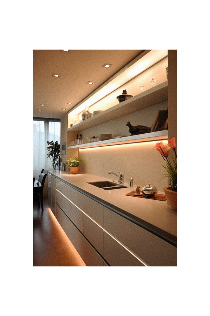 A kitchen with white cabinets and a sink.