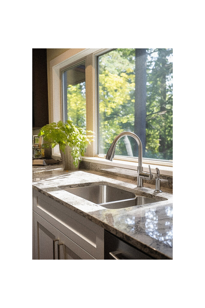 Large kitchen window over sink.