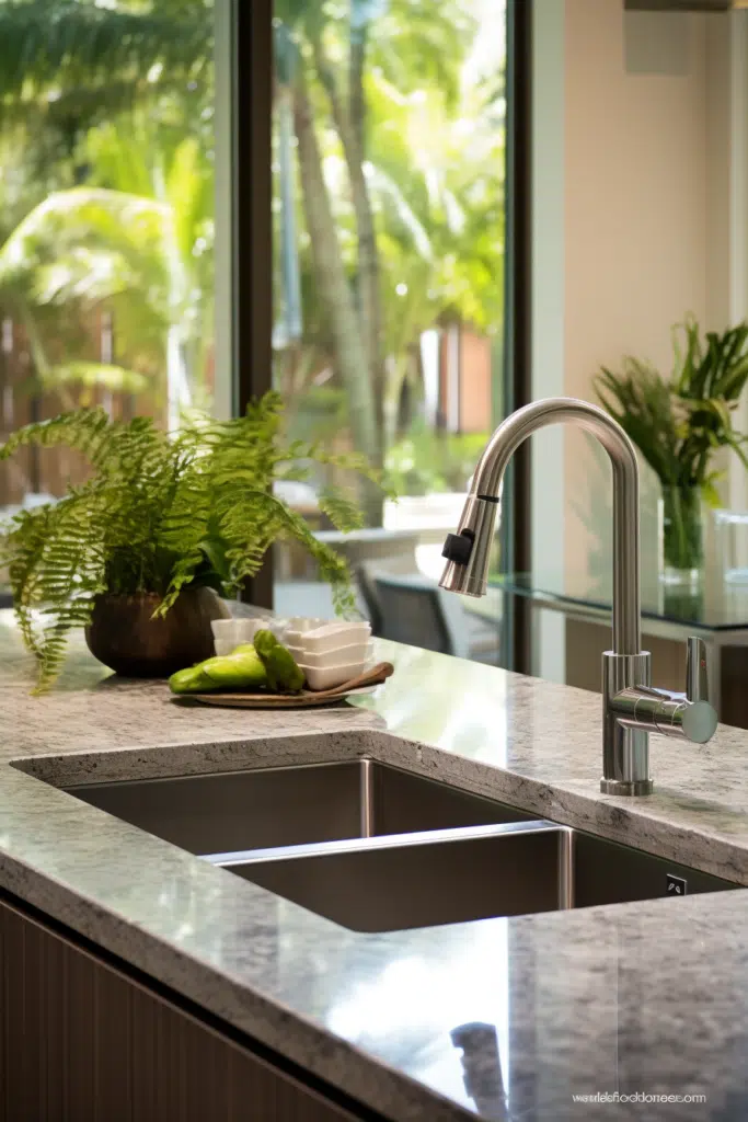 A sink in a kitchen.