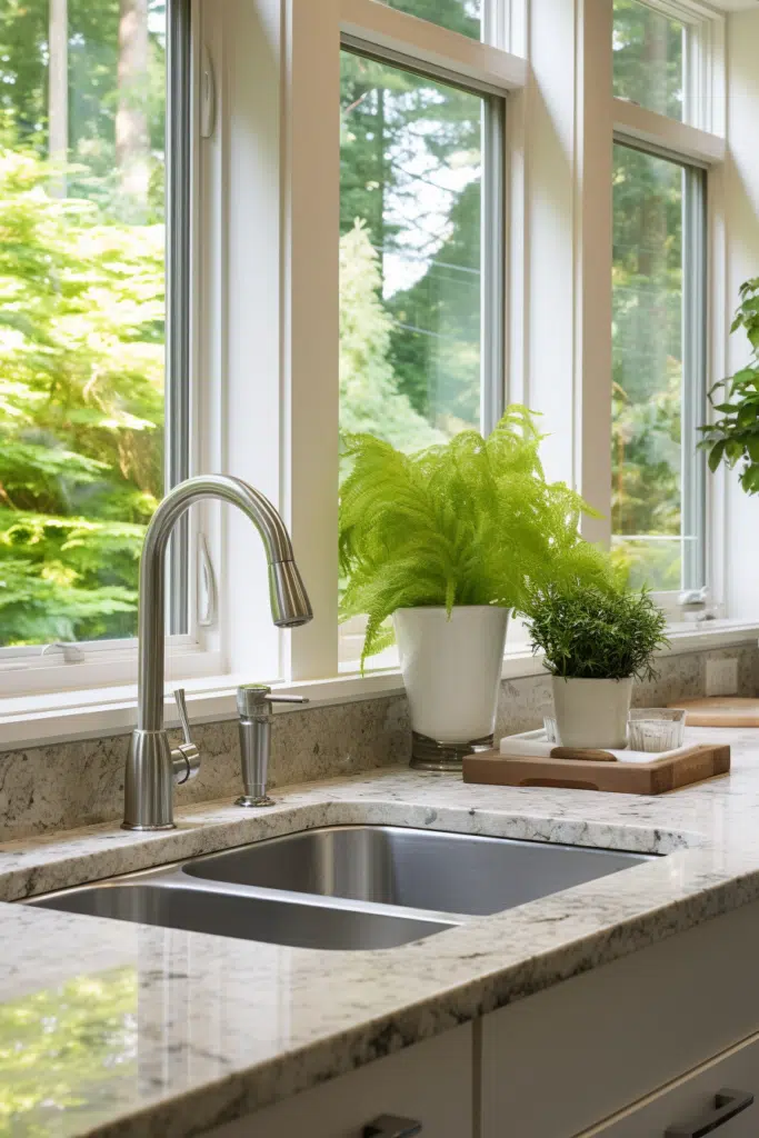 A sink in a kitchen.