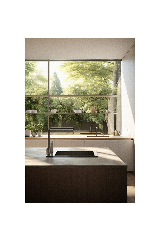 Large kitchen window with sink.