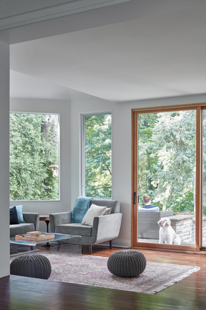 Murray Brown House featuring sliding glass doors and a dog, designed by Creative Union Network.