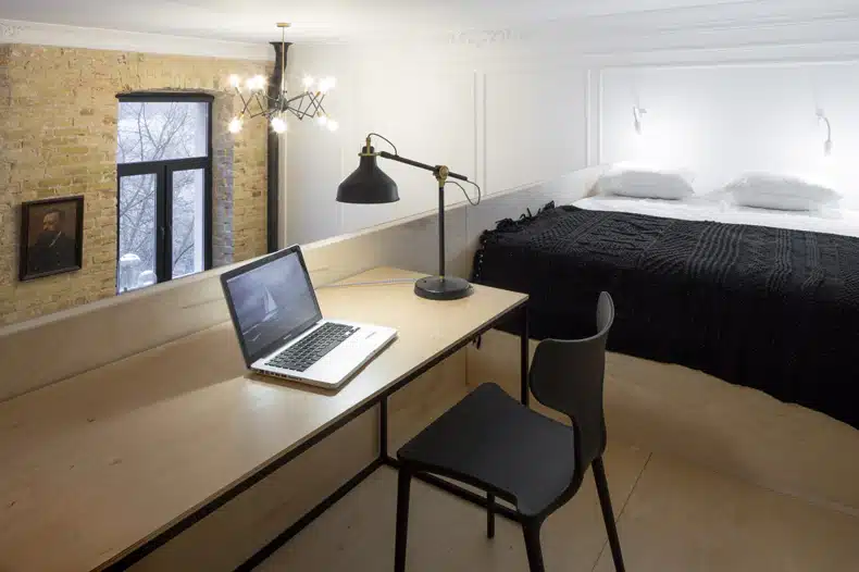A smart bed in a modern apartment.