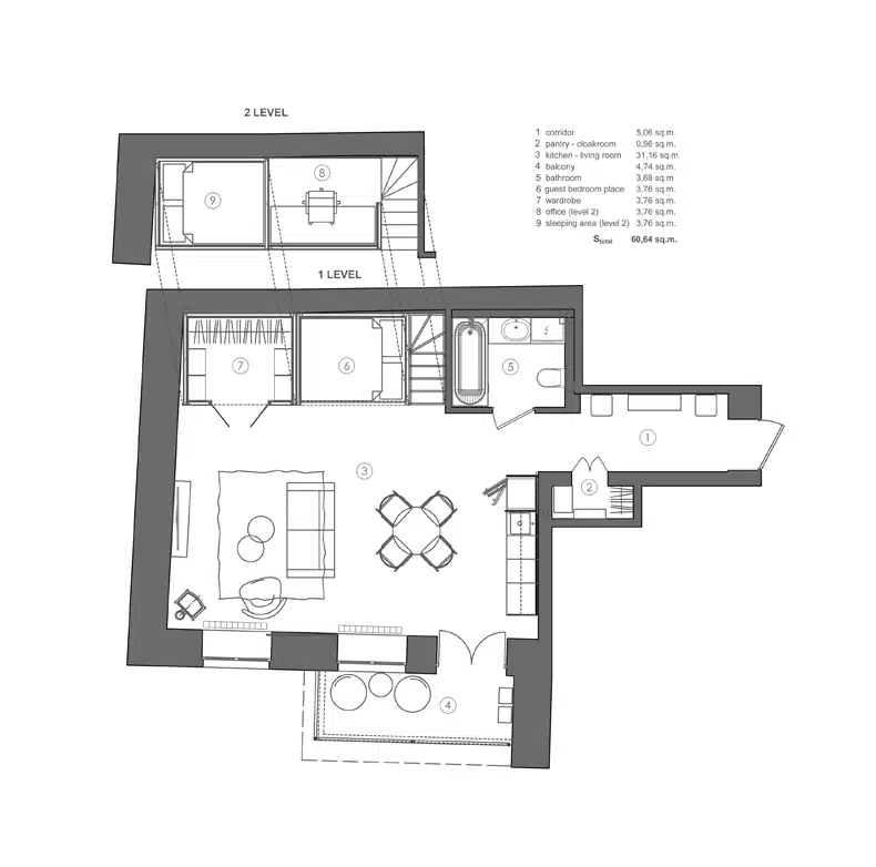 Smart 60 Apartment floor plan.