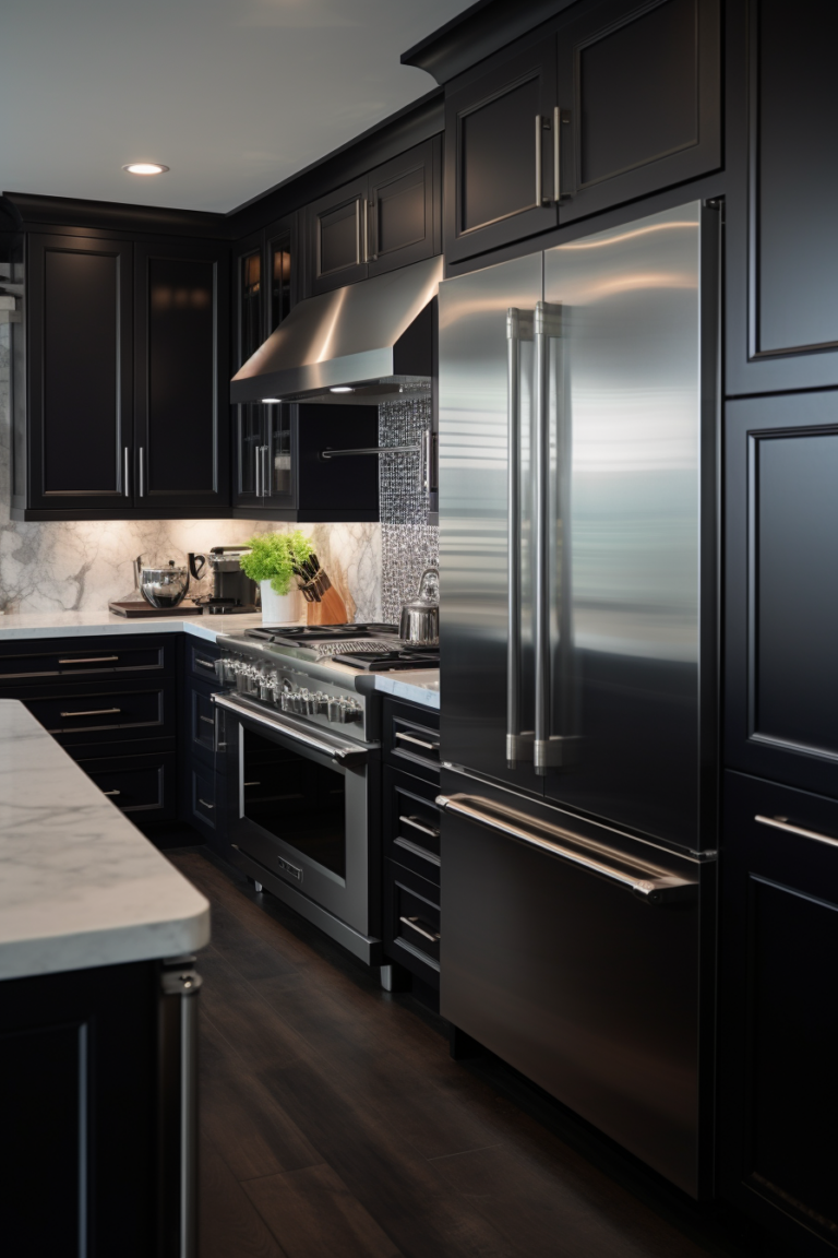 What Color Cabinets Go with Black Stainless Steel Appliances? 10 ...