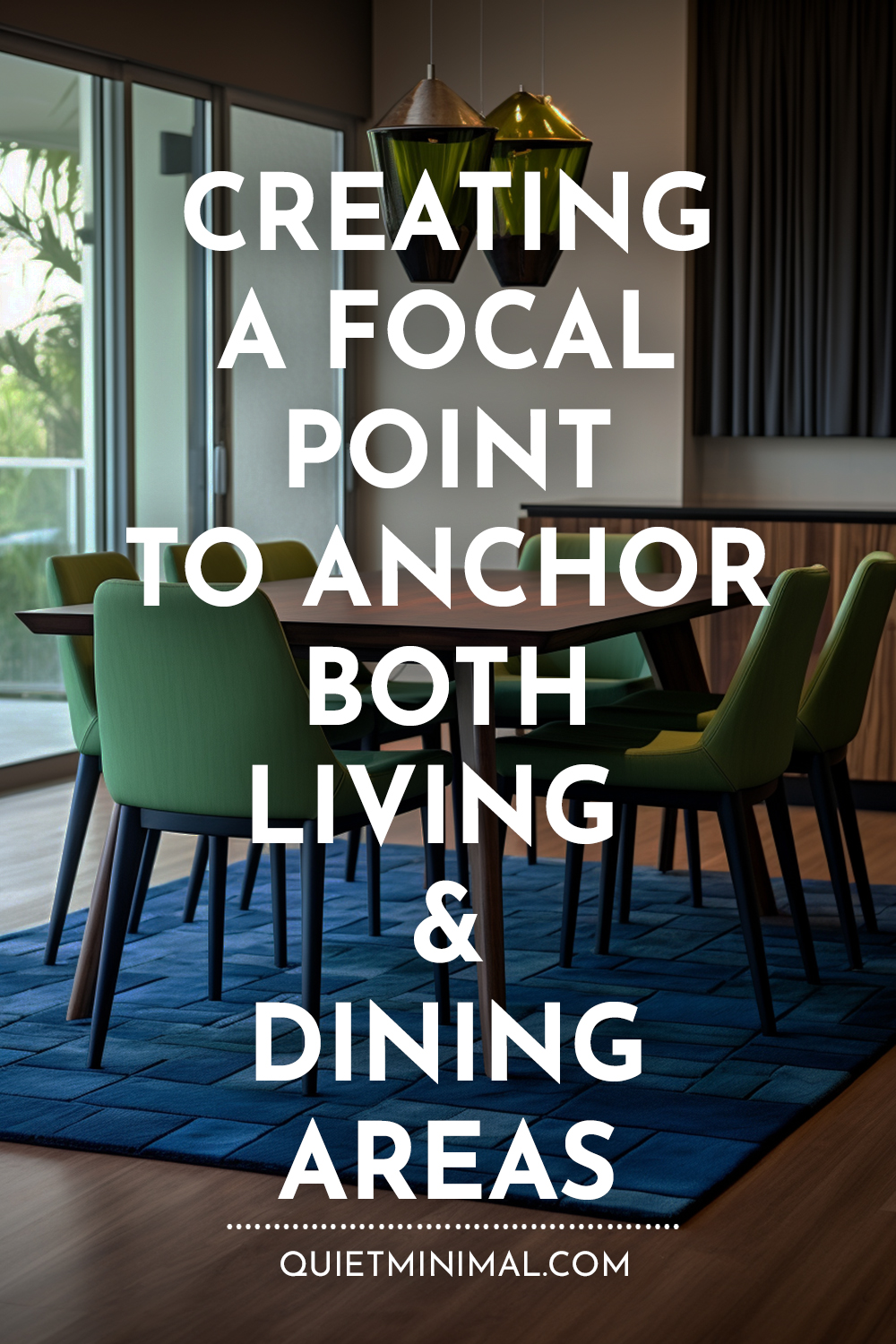 Creating a focal point to anchor both living and dining areas is essential for an aesthetically pleasing space.