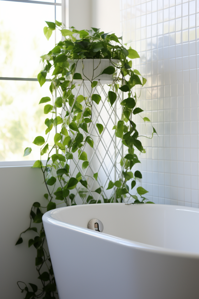An innovative plant container solution - a white bathtub with a plant.