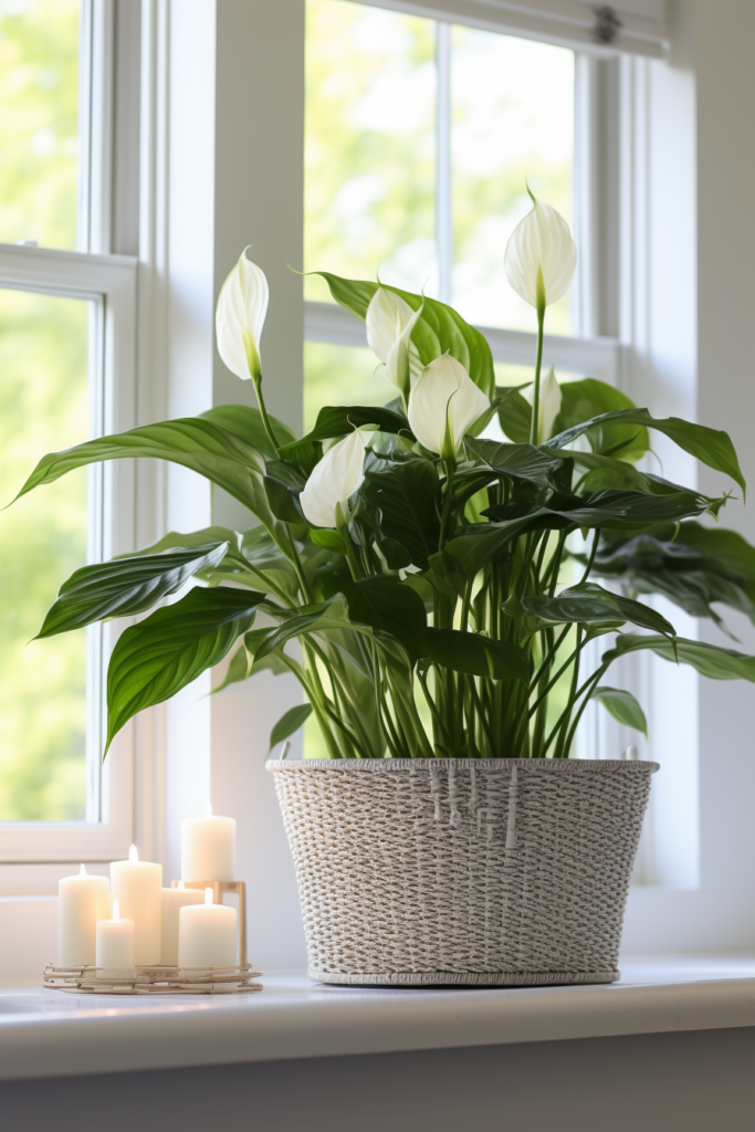 A low-light plant selection sits on a window sill.