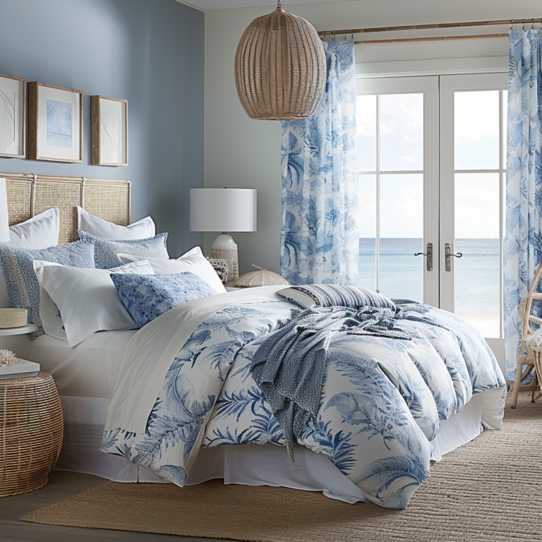 Blue and White Cottage Bedroom: 40 Tranquil Inspirations - Quiet Minimal