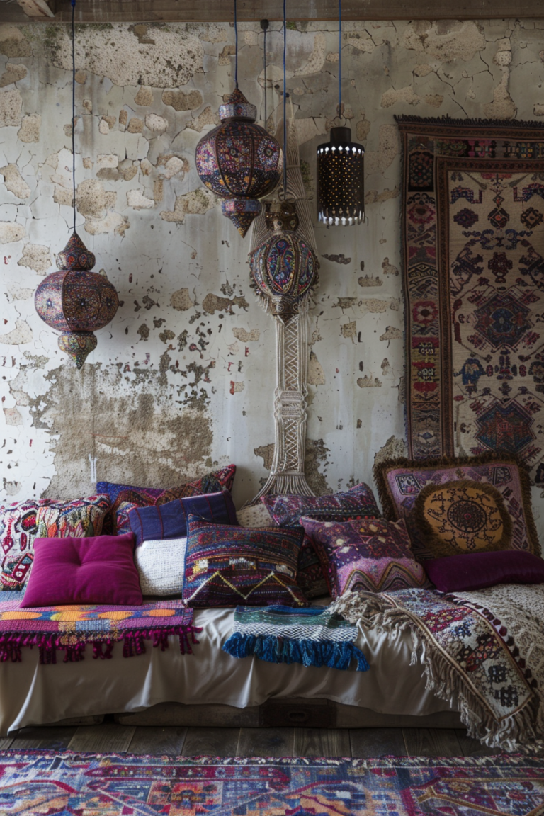 Boho Chic: 20 Decorating Tips for Above-the-Couch Wall Space - Quiet ...