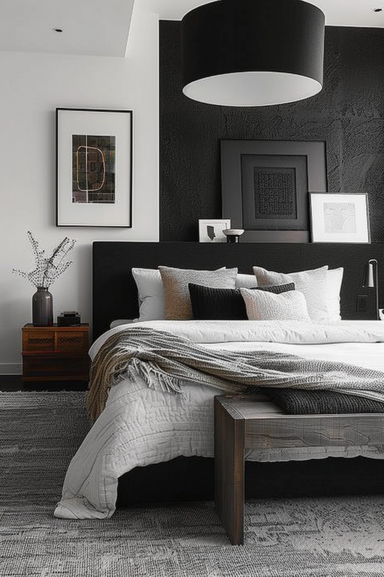 40 DIY Black and White Bedroom Décor Ideas You'll Love - Quiet Minimal