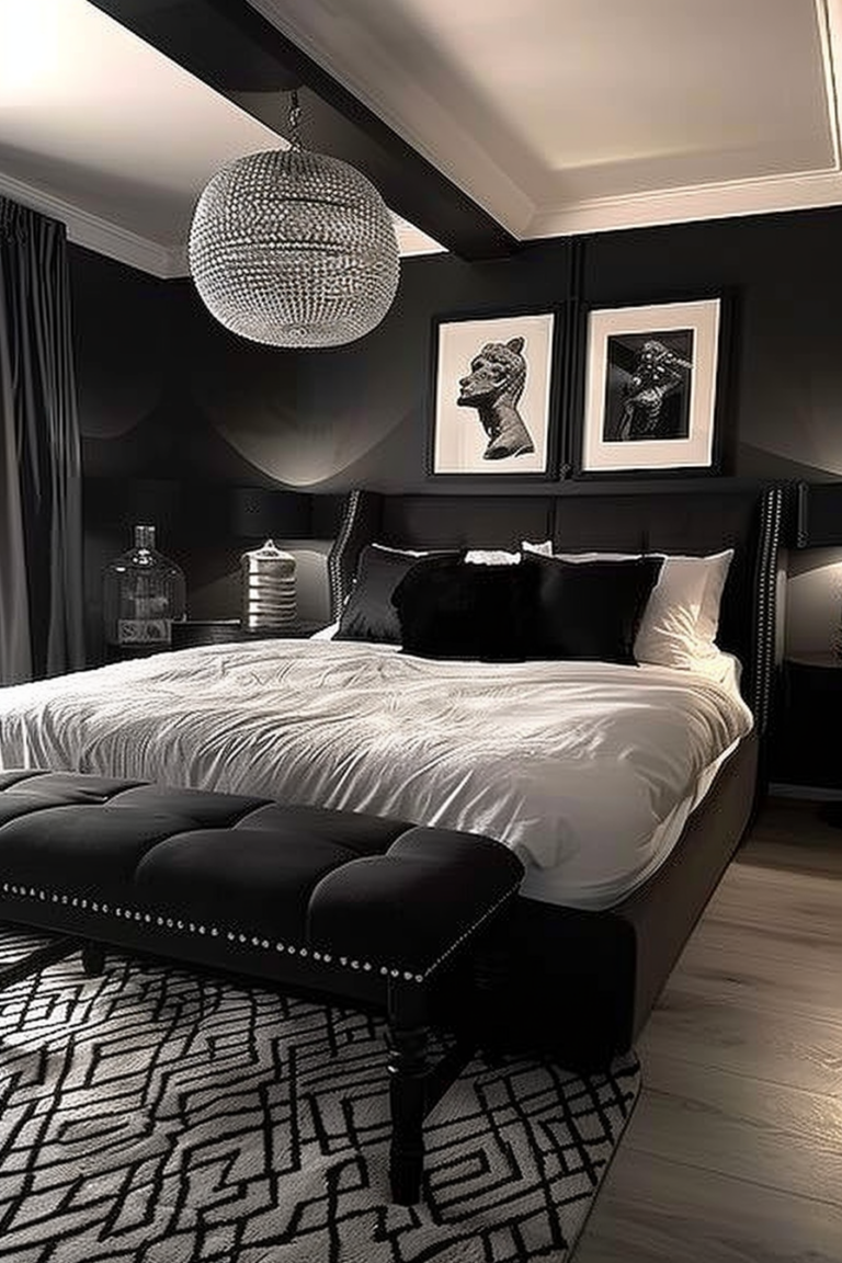 40 DIY Black and White Bedroom Décor Ideas You'll Love - Quiet Minimal