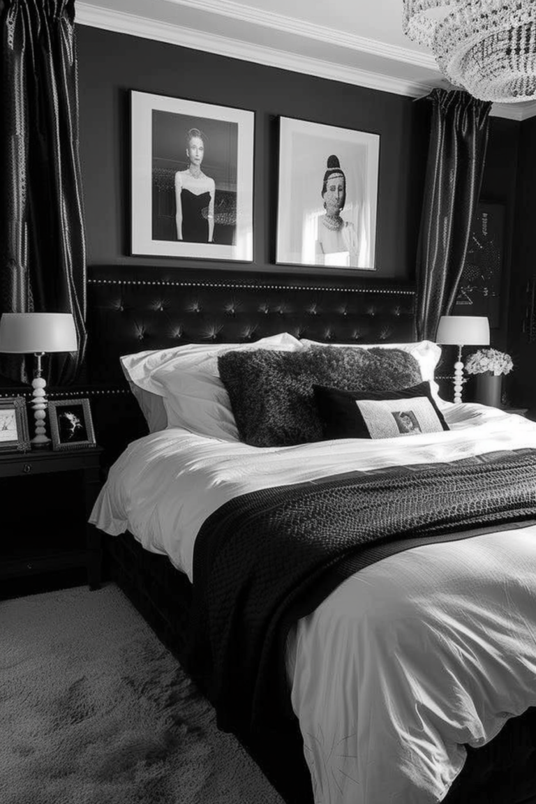 50 Elegant Black and White Bedroom Ideas for a Timeless Look - Quiet ...
