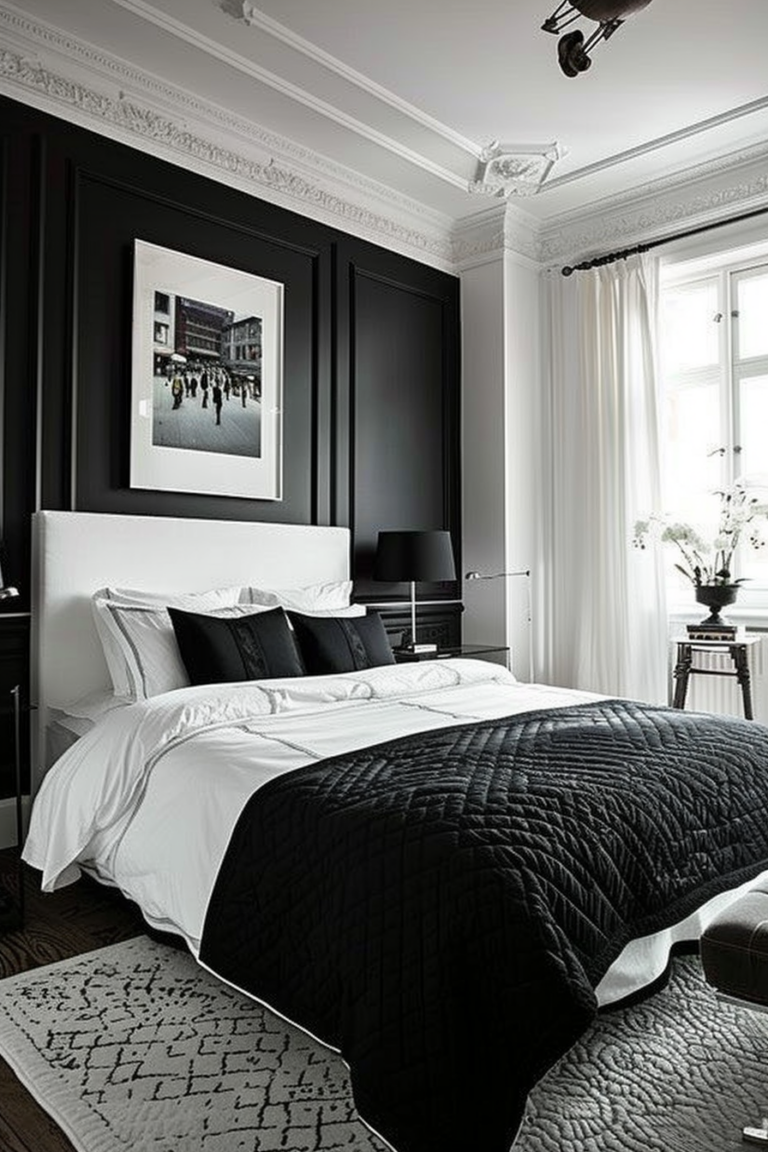 50 Elegant Black and White Bedroom Ideas for a Timeless Look - Quiet Minimal