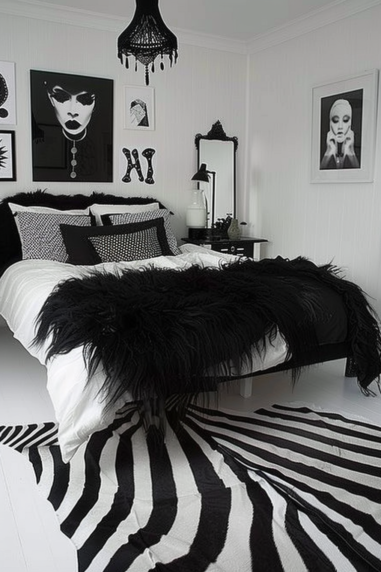 50 Elegant Black and White Bedroom Ideas for a Timeless Look - Quiet Minimal