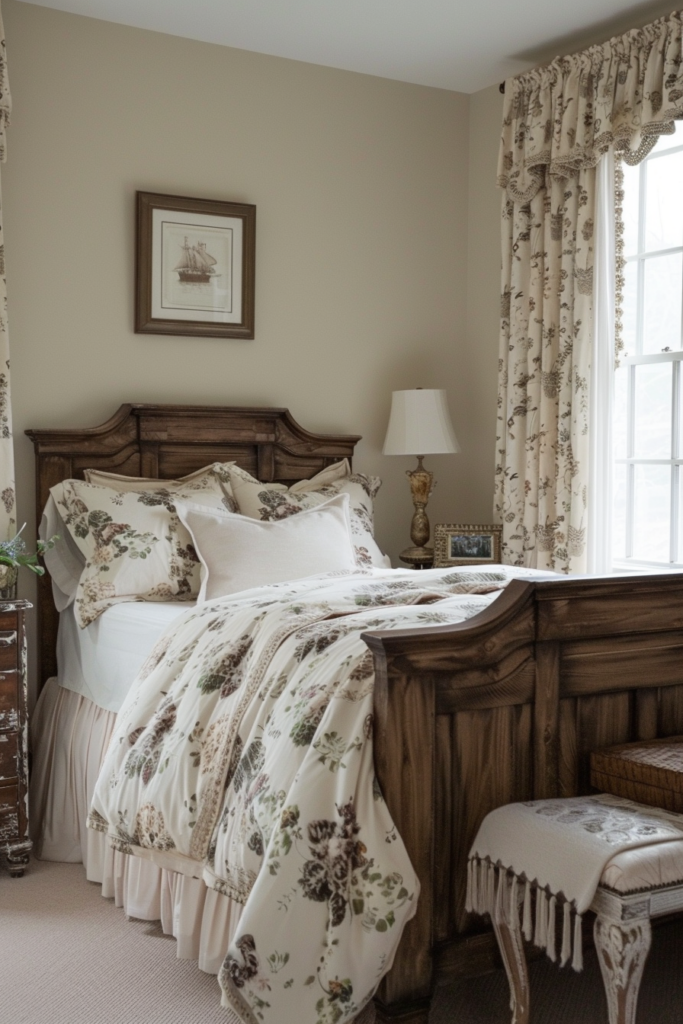 56 Simple and Modern English Country Cottage Bedroom Ideas - Quiet Minimal - Cozy Country Cottage Bedroom