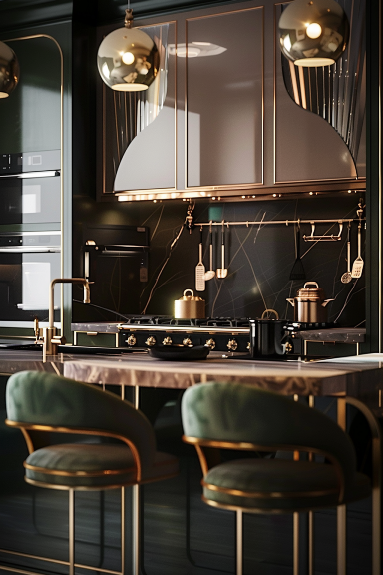 30 Stunning Art Deco Kitchen Ideas for Your Home Renovation - Quiet Minimal