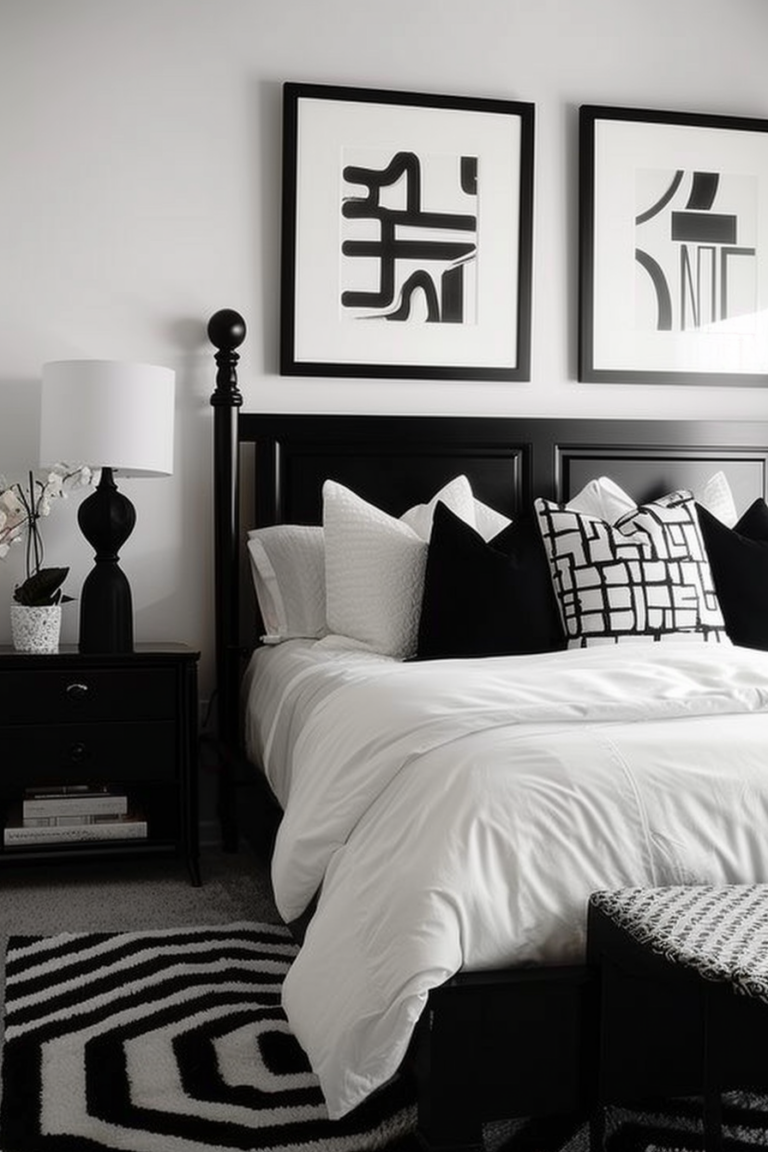 50 Stunning Black and White Bedroom Designs for a Modern Twist - Quiet ...