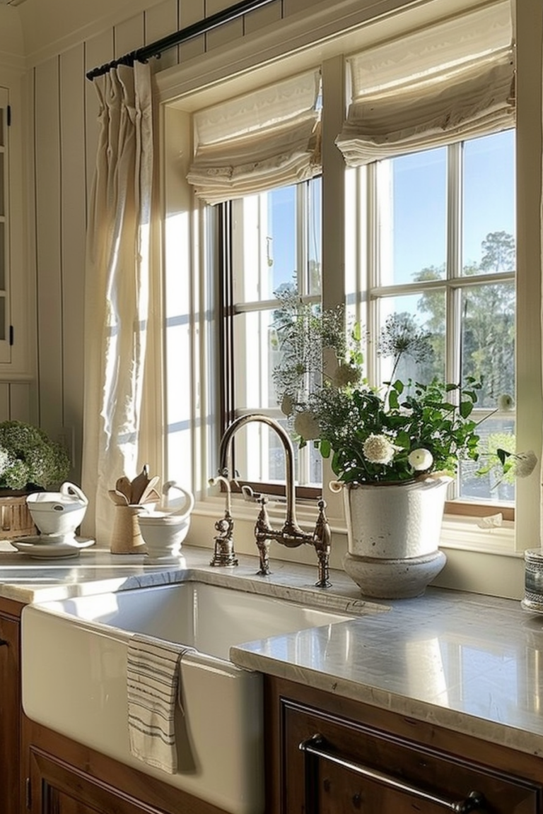 Add Privacy and Style with Farmhouse Kitchen Window Treatments - Quiet ...