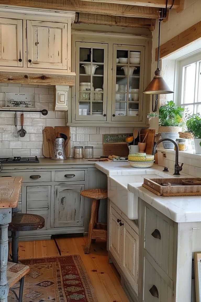 Choose the Perfect Color for Your Farmhouse Kitchen Cabinets - Quiet ...