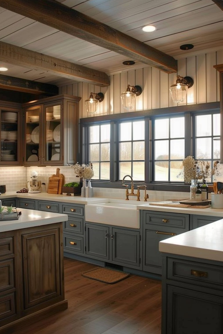 Choose the Perfect Color for Your Farmhouse Kitchen Cabinets - Quiet ...