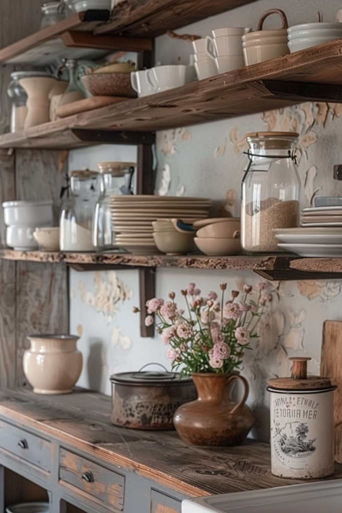 Display with Style: Farmhouse Kitchen Shelf Ideas - Quiet Minimal