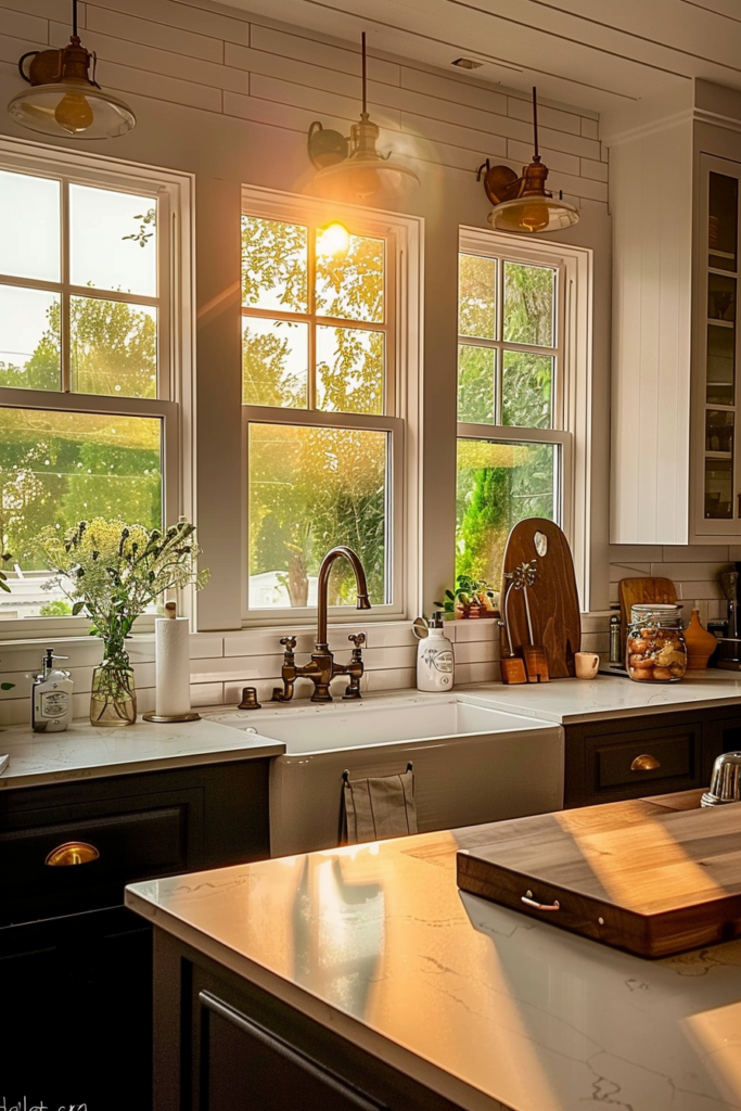 Illuminate Your Sink: Farmhouse Kitchen Sink Lighting Ideas - Quiet Minimal