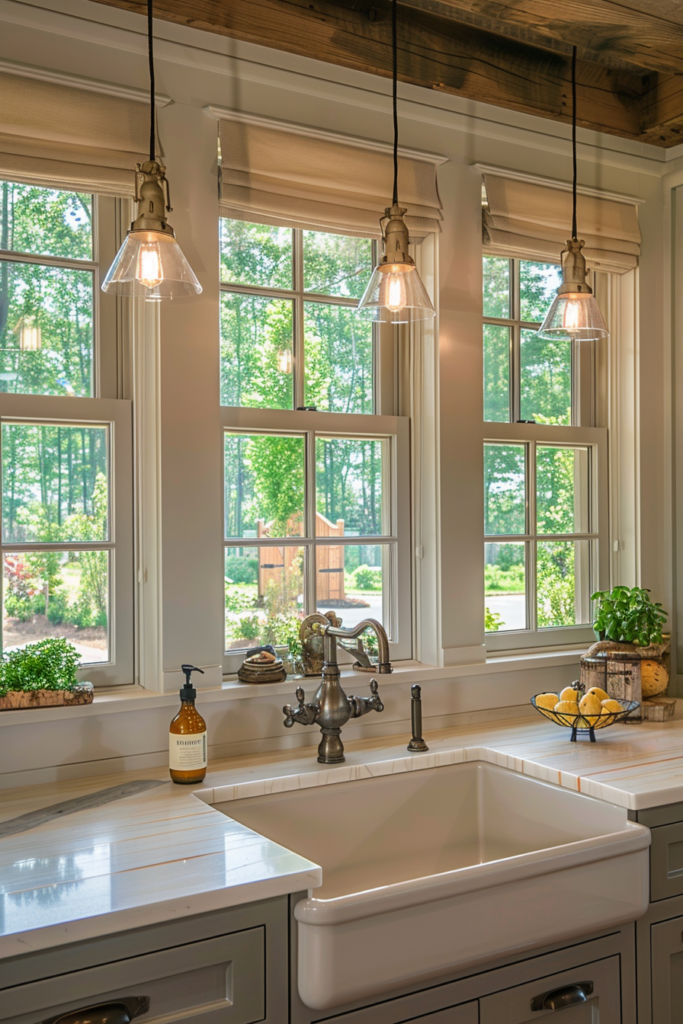 Illuminate Your Sink: Farmhouse Kitchen Sink Lighting Ideas - Quiet Minimal