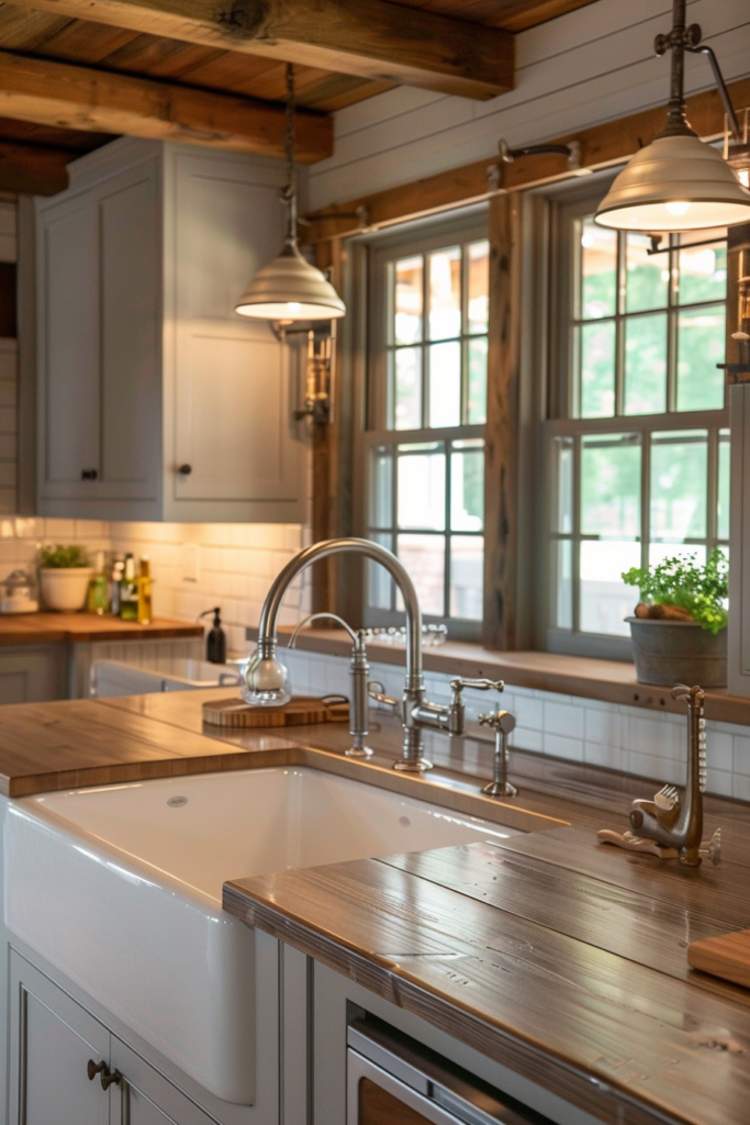 Illuminate Your Sink: Farmhouse Kitchen Sink Lighting Ideas - Quiet Minimal