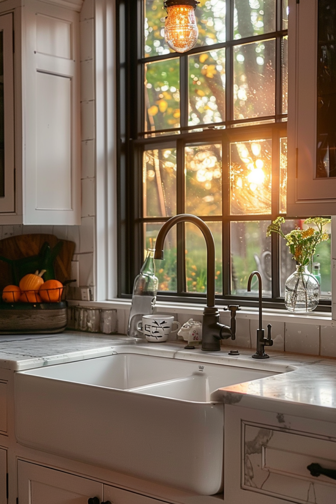 Illuminate Your Sink: Farmhouse Kitchen Sink Lighting Ideas - Quiet Minimal