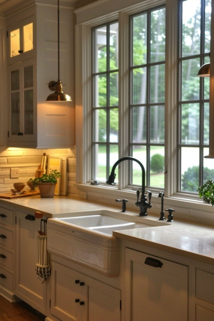 Illuminate Your Sink: Farmhouse Kitchen Sink Lighting Ideas - Quiet Minimal