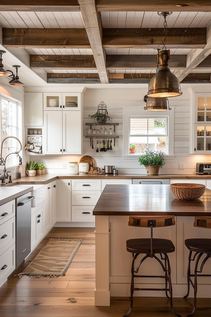 Timeless Elegance: Farmhouse Kitchen With White Cabinets - Quiet Minimal