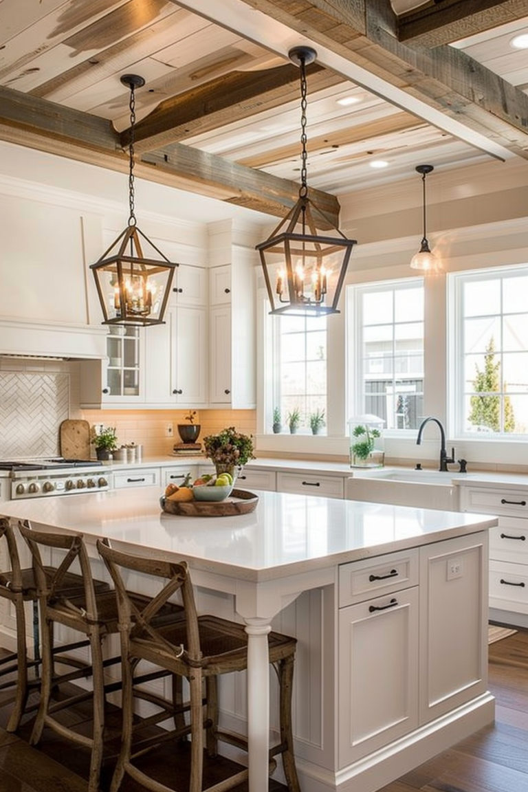 Timeless Elegance: Farmhouse Kitchen With White Cabinets - Quiet Minimal