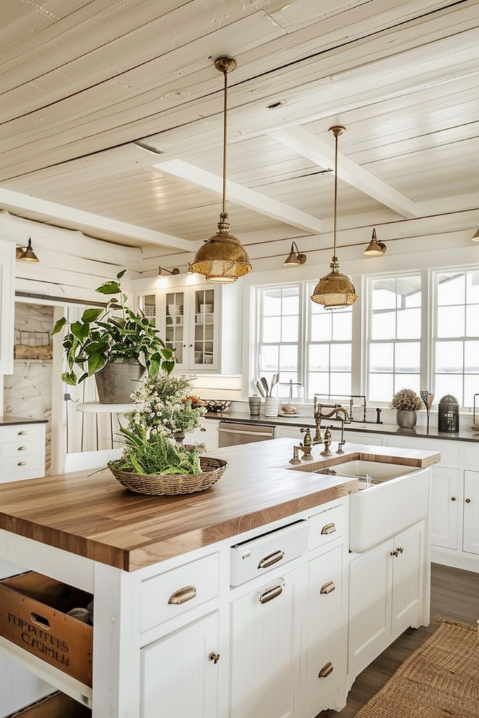 Timeless Elegance: Farmhouse Kitchen With White Cabinets - Quiet Minimal