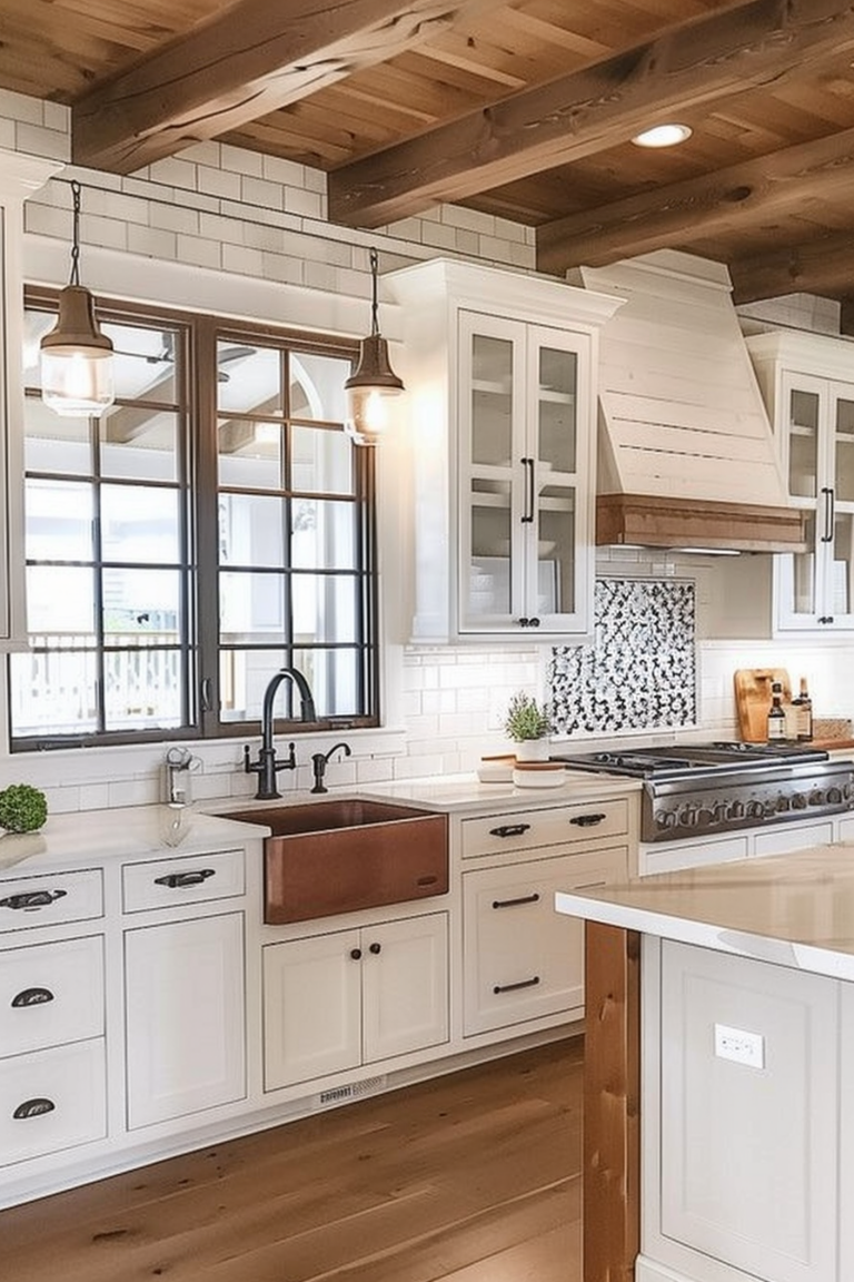 Timeless Elegance: Farmhouse Kitchen With White Cabinets - Quiet Minimal