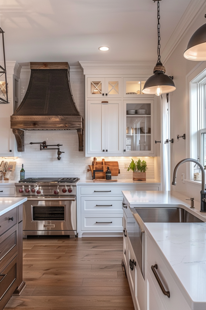 Timeless Elegance: Farmhouse Kitchen With White Cabinets - Quiet Minimal