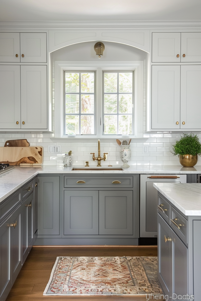 Timeless Sophistication: Farmhouse Kitchen Gray Cabinets - Quiet Minimal