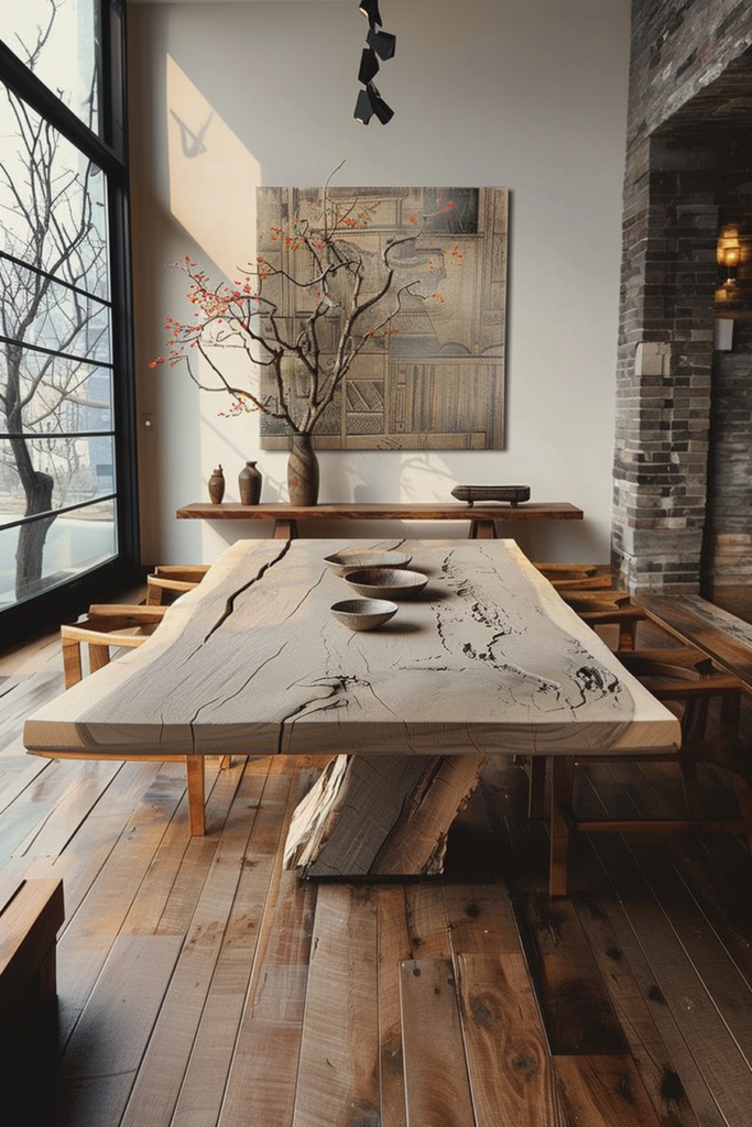 Wabi Sabi Dining Table Natural Elegance Quiet Minimal