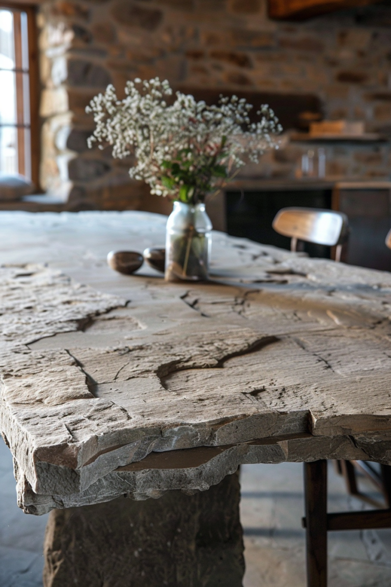 Wabi Sabi Dining Table: Natural Elegance - Quiet Minimal