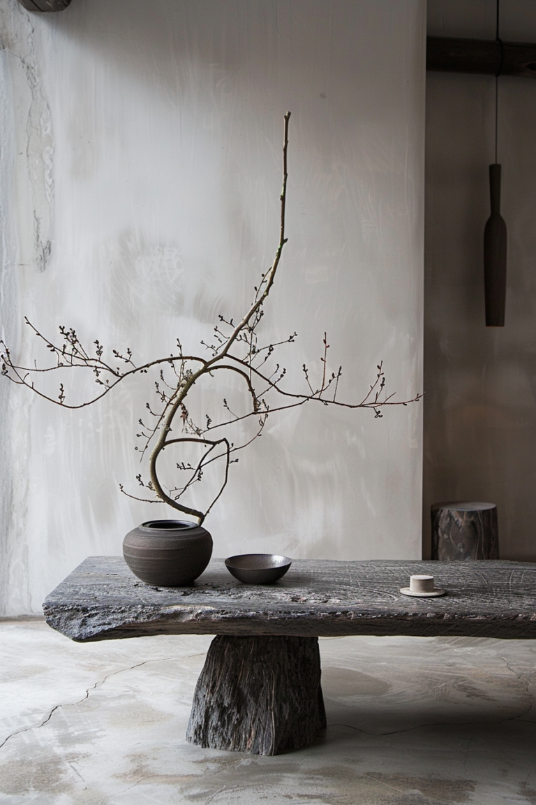 Wabi Sabi Dining Table: Natural Elegance - Quiet Minimal