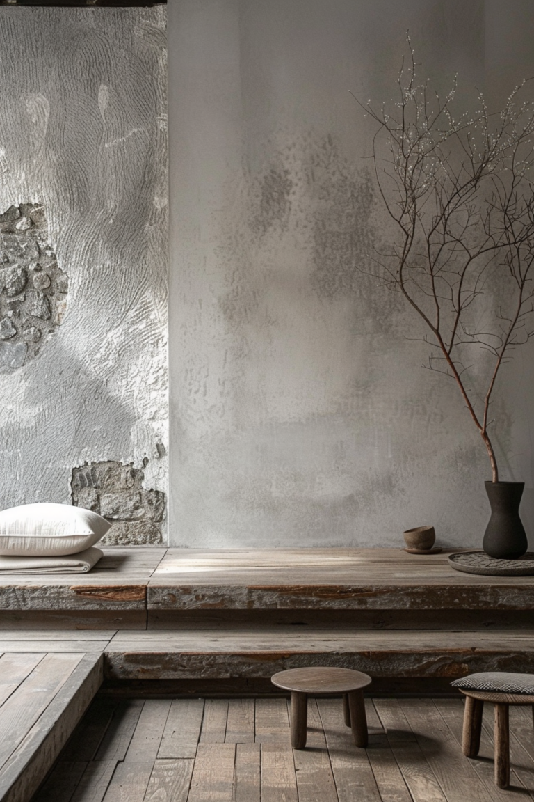 Wabi Sabi Wall: Textured Tranquility - Quiet Minimal